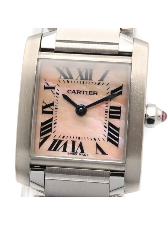 Cartier Watch Tank Francaise SM Pink Shell Stainless Steel main image 6